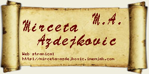 Mirčeta Azdejković vizit kartica